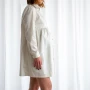 Chemise de Nuit de Maternité Femme avec Col en Satin Extrafin de Coton TC300 - Sur Mesure