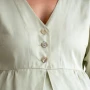 Chemise de Nuit de Maternité Femme avec Col en V en Satin Extrafin de Coton TC300 - Sur Mesure